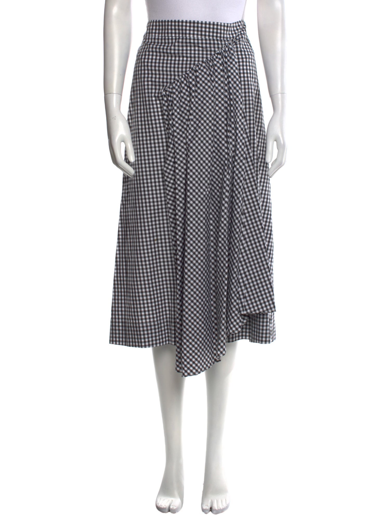 Simone Rocha Plaid Print Midi Length Skirt