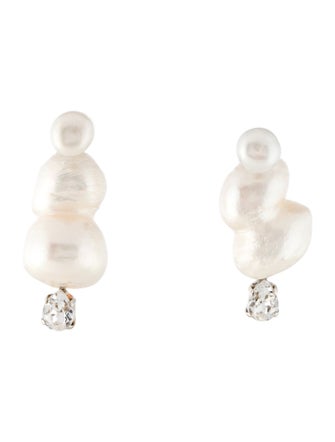 Simone Rocha Pearl & Crystal Peanut Drop Earrings