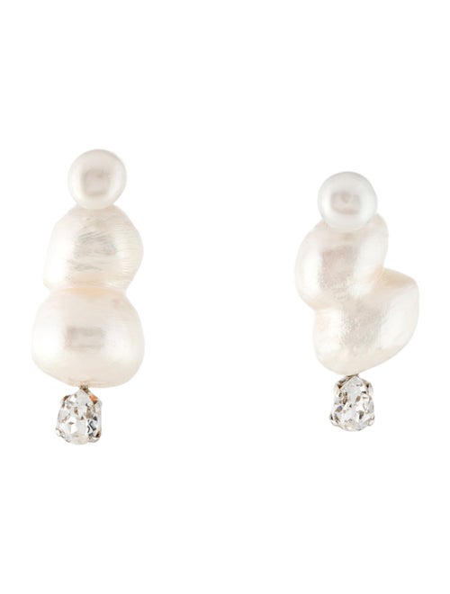 Simone Rocha Pearl & Crystal Peanut Drop Earrings