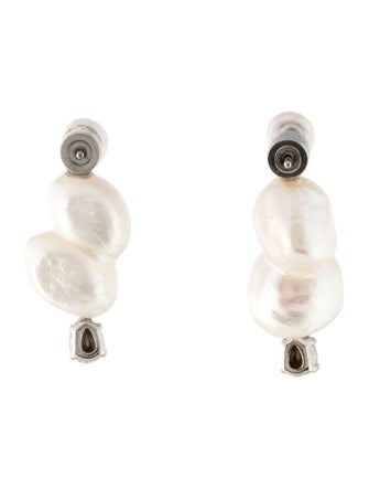 Simone Rocha Pearl & Crystal Peanut Drop Earrings