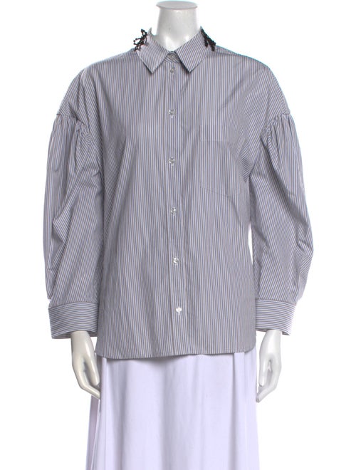 Simone Rocha Striped Long Sleeve Button-Up Top