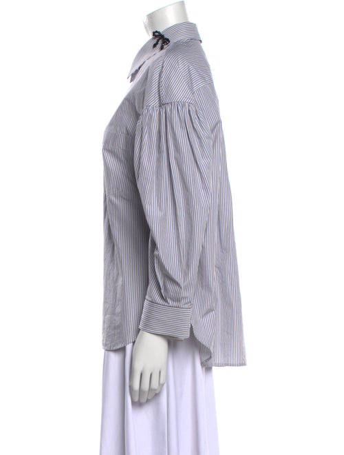 Simone Rocha Striped Long Sleeve Button-Up Top