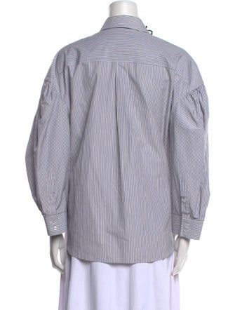 Simone Rocha Striped Long Sleeve Button-Up Top