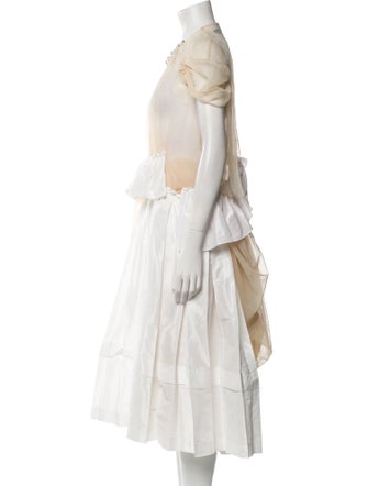 Simone Rocha Colorblock Pattern Midi Length Dress