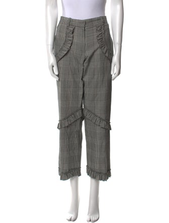 Simone Rocha Plaid Print Straight Leg Pants