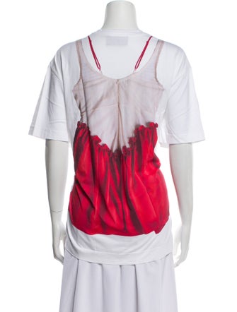 Simone Rocha Tie-Dye Print Square Neckline T-Shirt