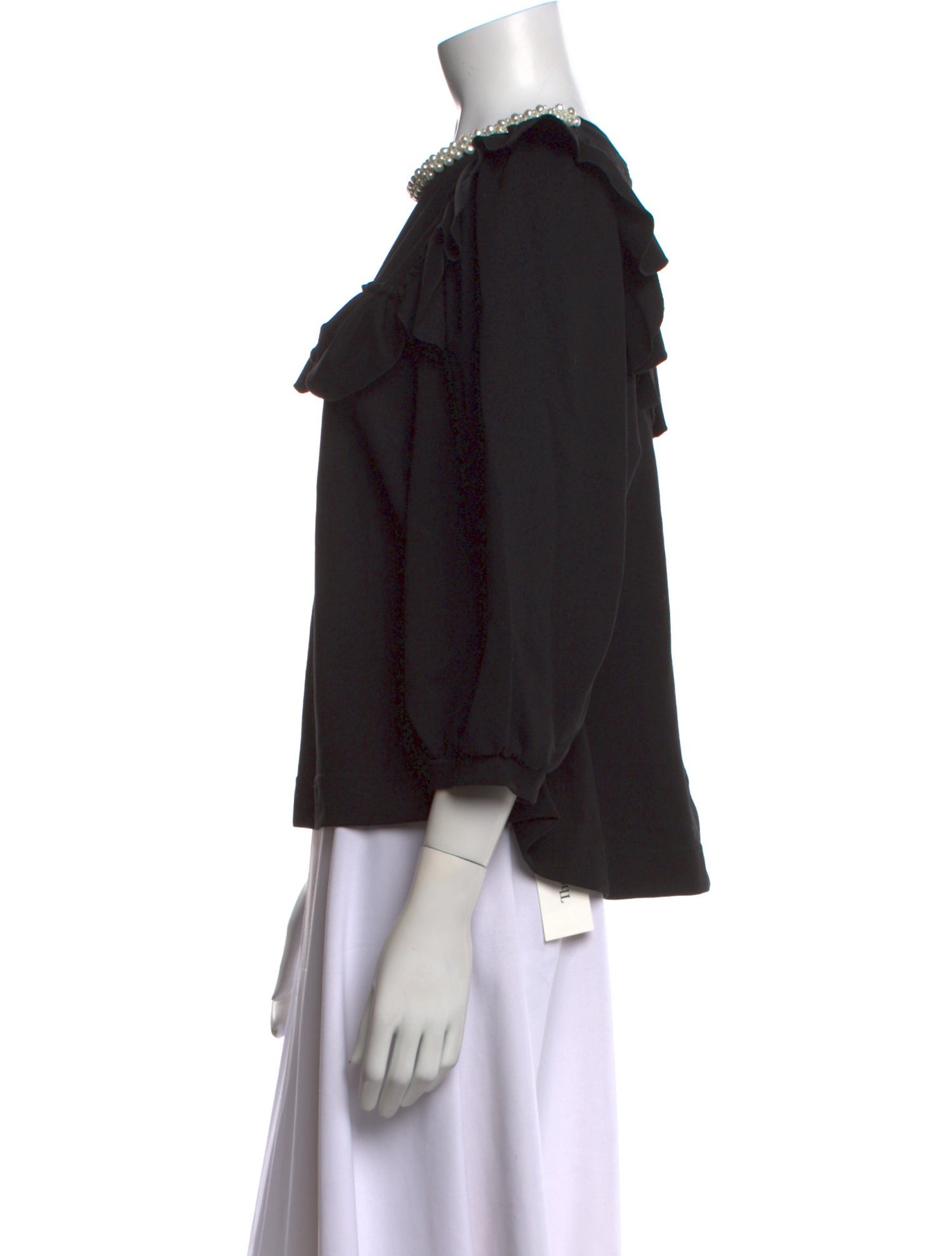 Simone Rocha Mock Neck Three-Quarter Sleeve Blouse