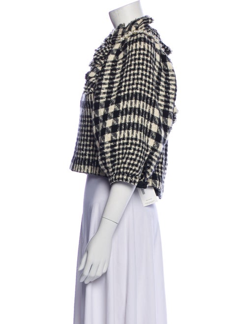 Simone Rocha Plaid Print Mock Neck Crop Top