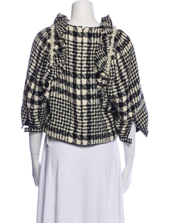 Simone Rocha Plaid Print Mock Neck Crop Top