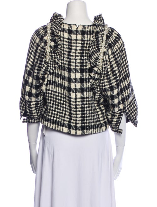 Simone Rocha Plaid Print Mock Neck Crop Top