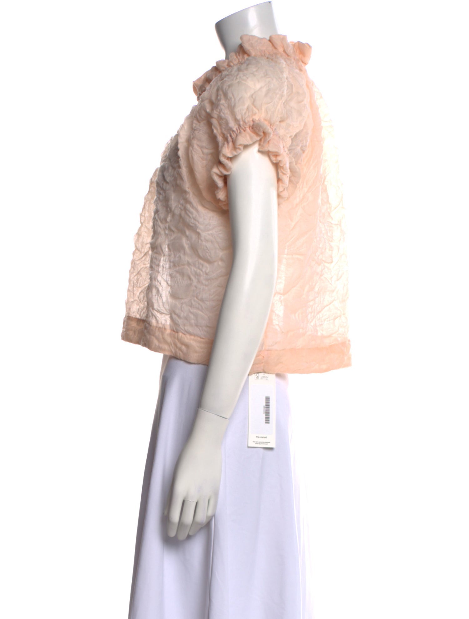 Simone Rocha Lace Pattern Mock Neck Crop Top