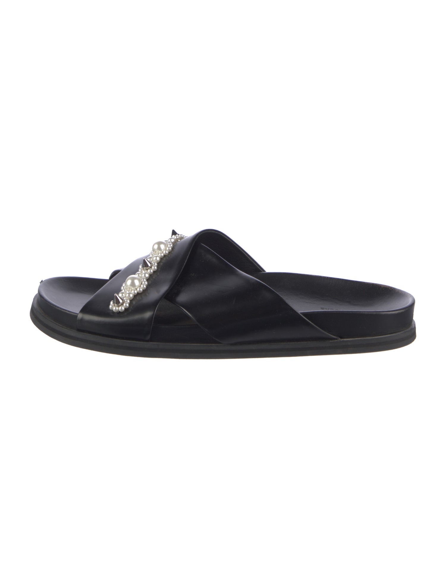 Simone Rocha Leather Studded Accents Slides