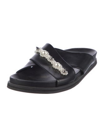 Simone Rocha Leather Studded Accents Slides