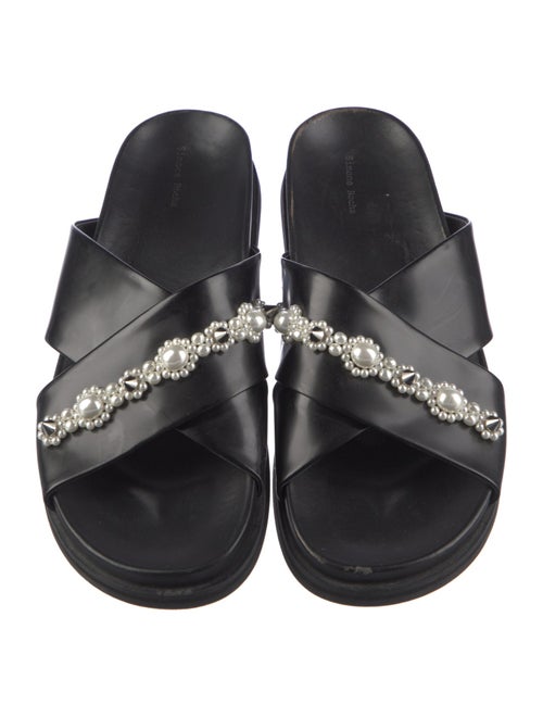 Simone Rocha Leather Studded Accents Slides