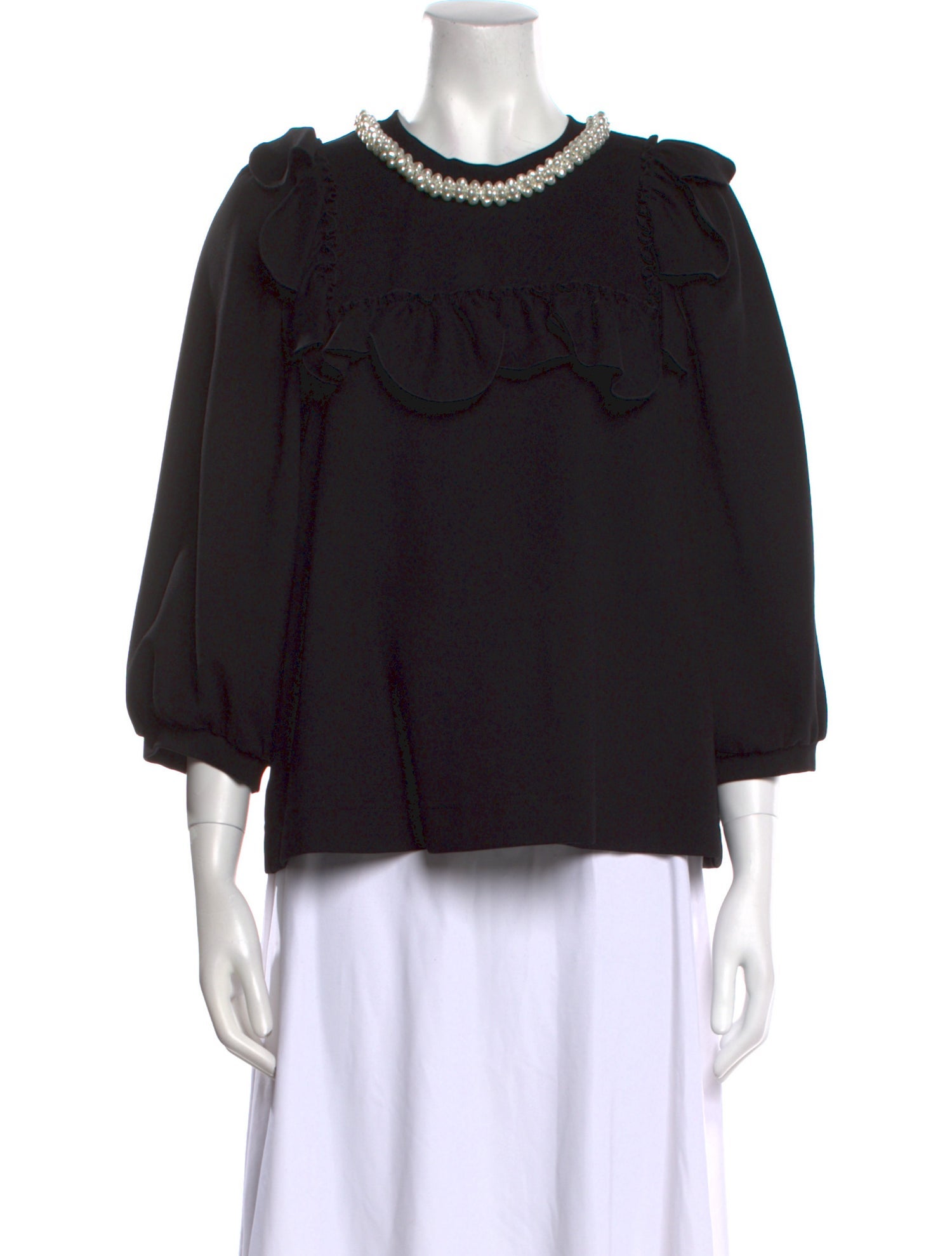 Simone Rocha Linen Crew Neck Blouse