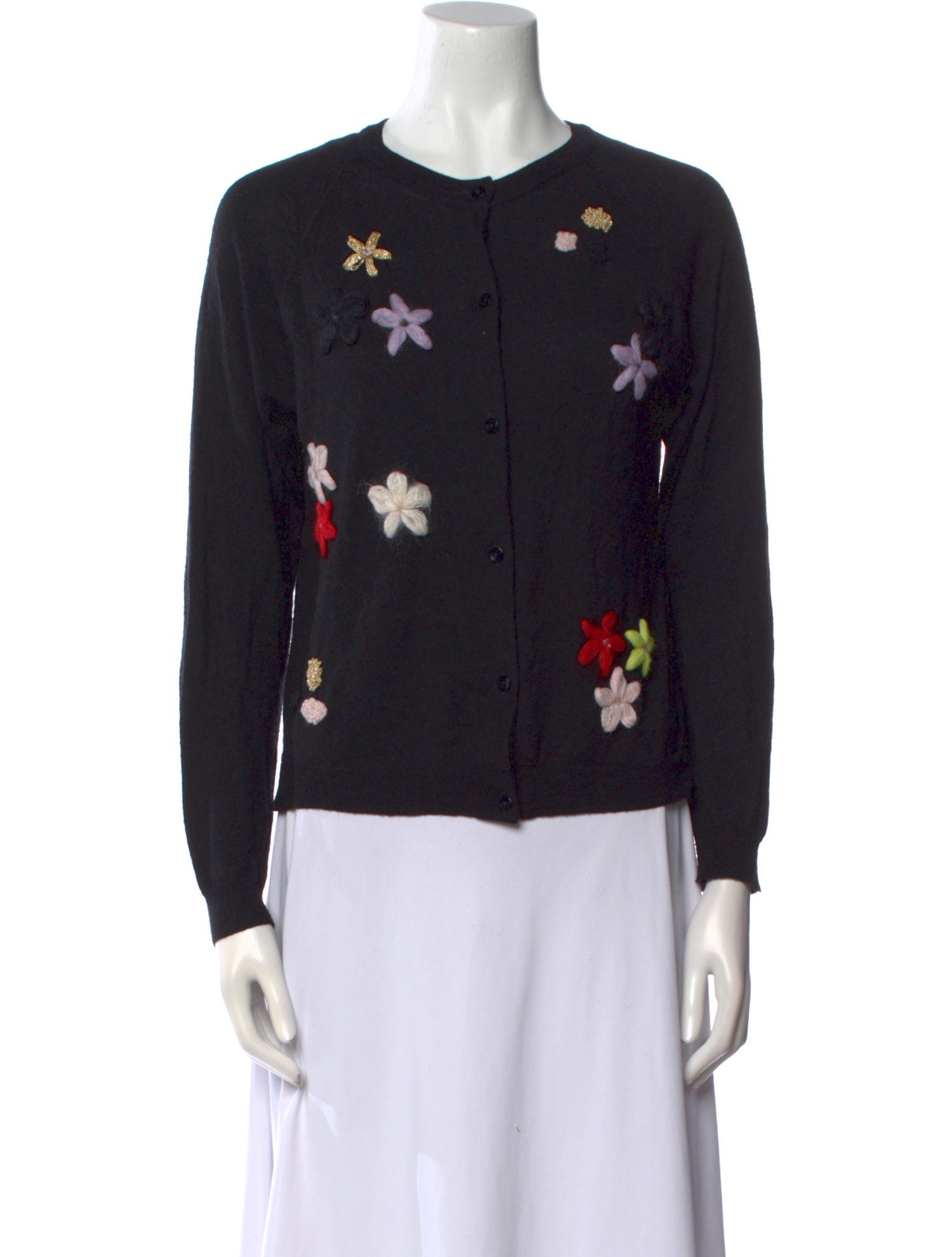 Simone Rocha Merino Wool Floral Print Sweater