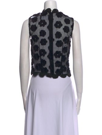 Simone Rocha Nylon Lace Pattern Crop Top