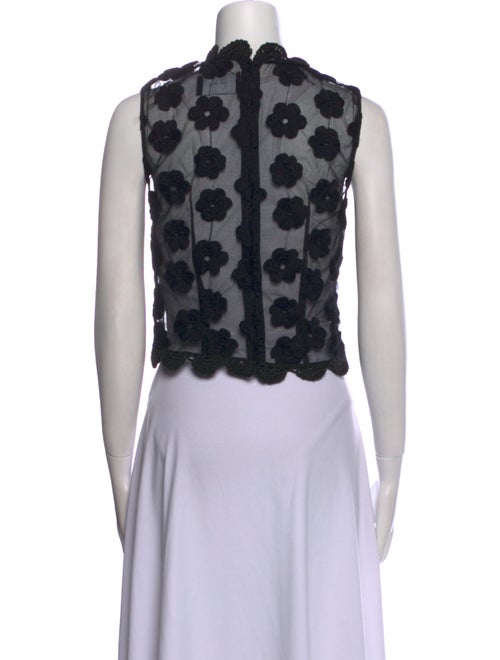 Simone Rocha Nylon Lace Pattern Crop Top