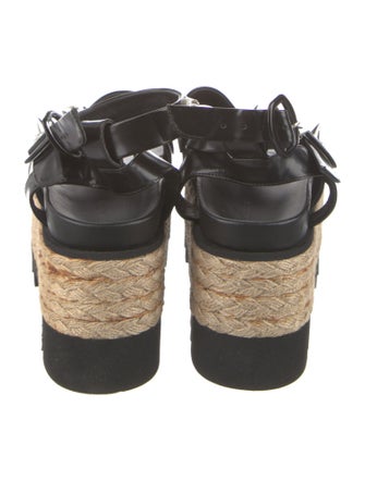 Simone Rocha Faux Pearl Accents Leather Espadrilles