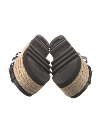 Simone Rocha Faux Pearl Accents Leather Espadrilles