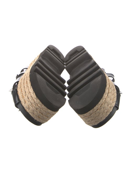 Simone Rocha Faux Pearl Accents Leather Espadrilles