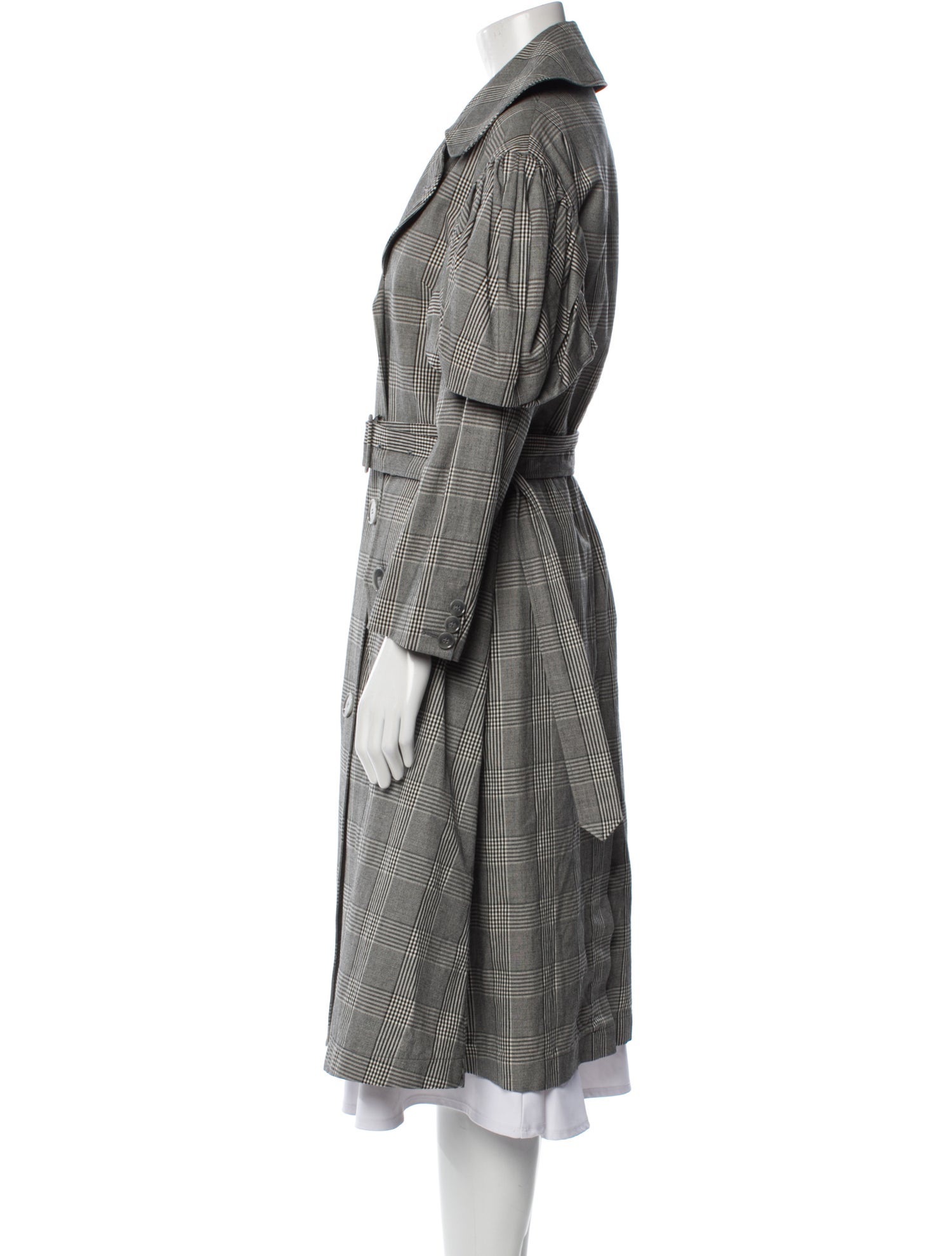 Simone Rocha Plaid Print Trench Coat