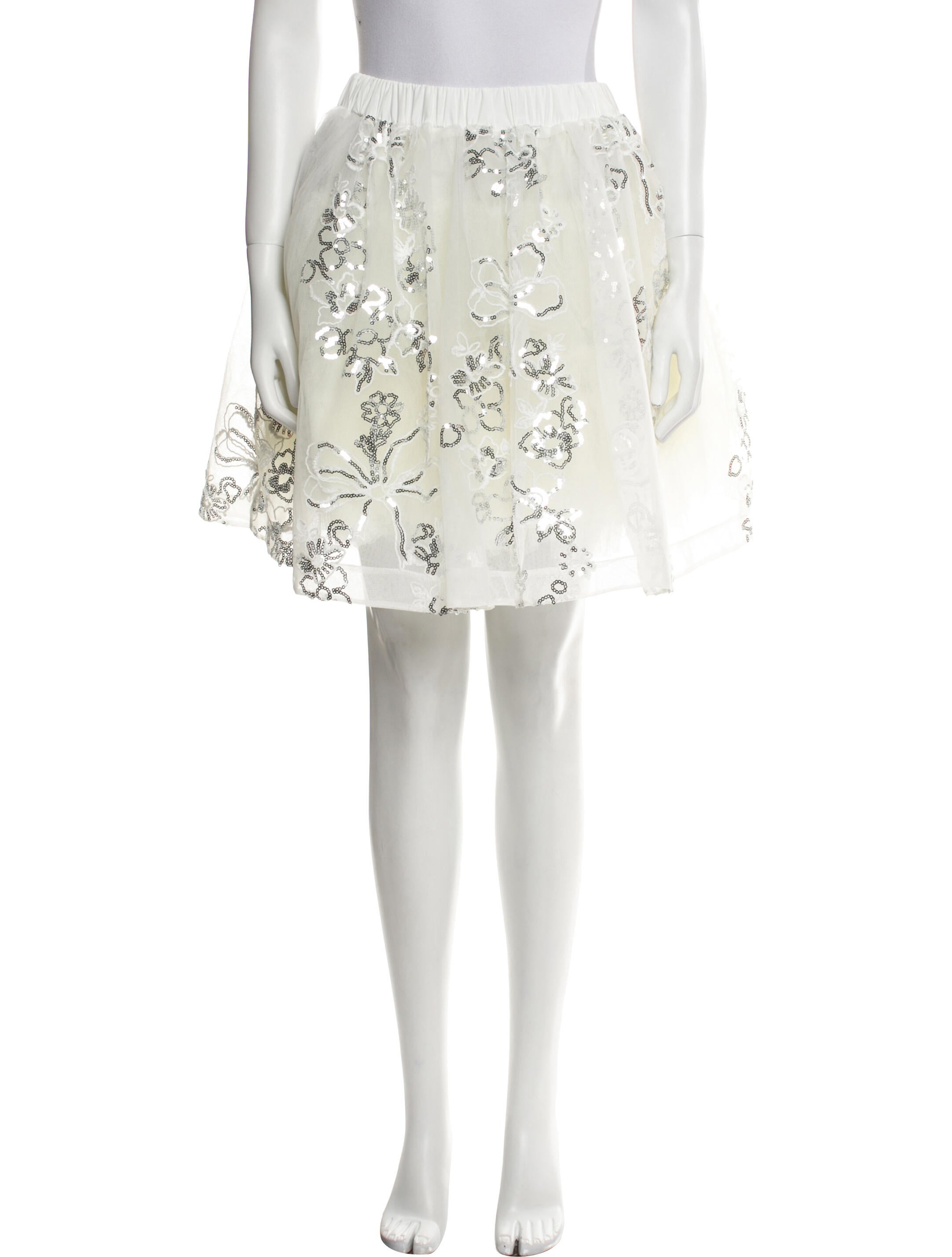 Simone Rocha Floral Print Knee-Length Skirt