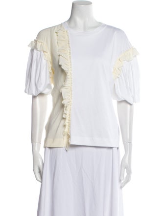 Simone Rocha Bateau Neckline Short Sleeve Blouse