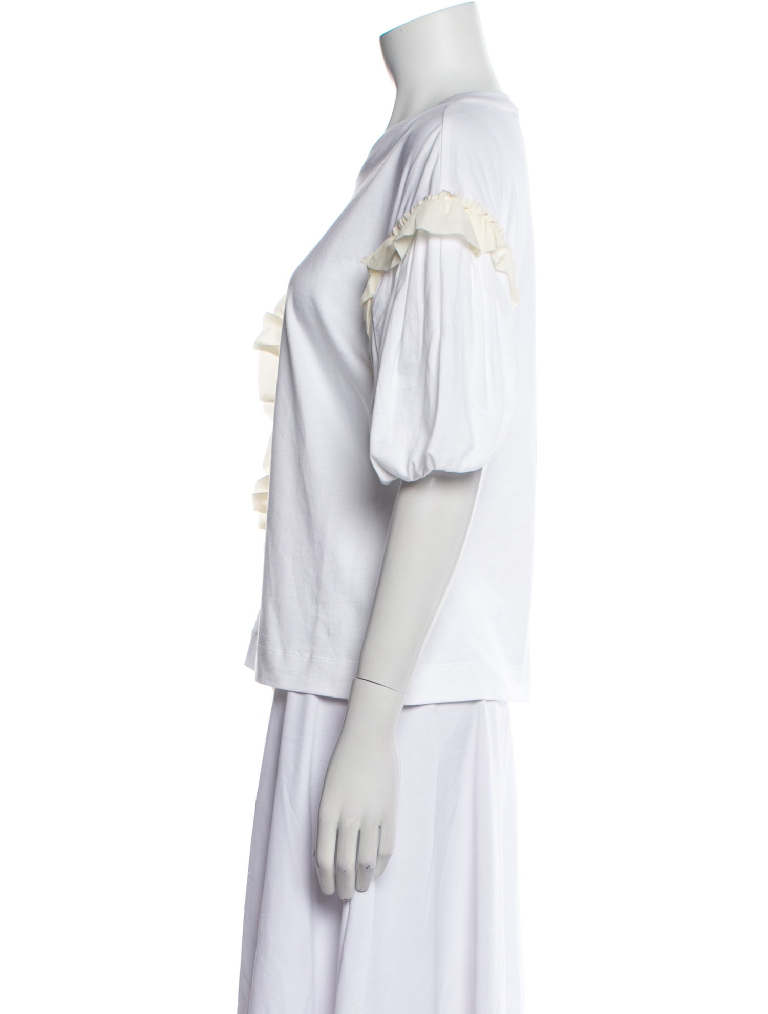 Simone Rocha Bateau Neckline Short Sleeve Blouse