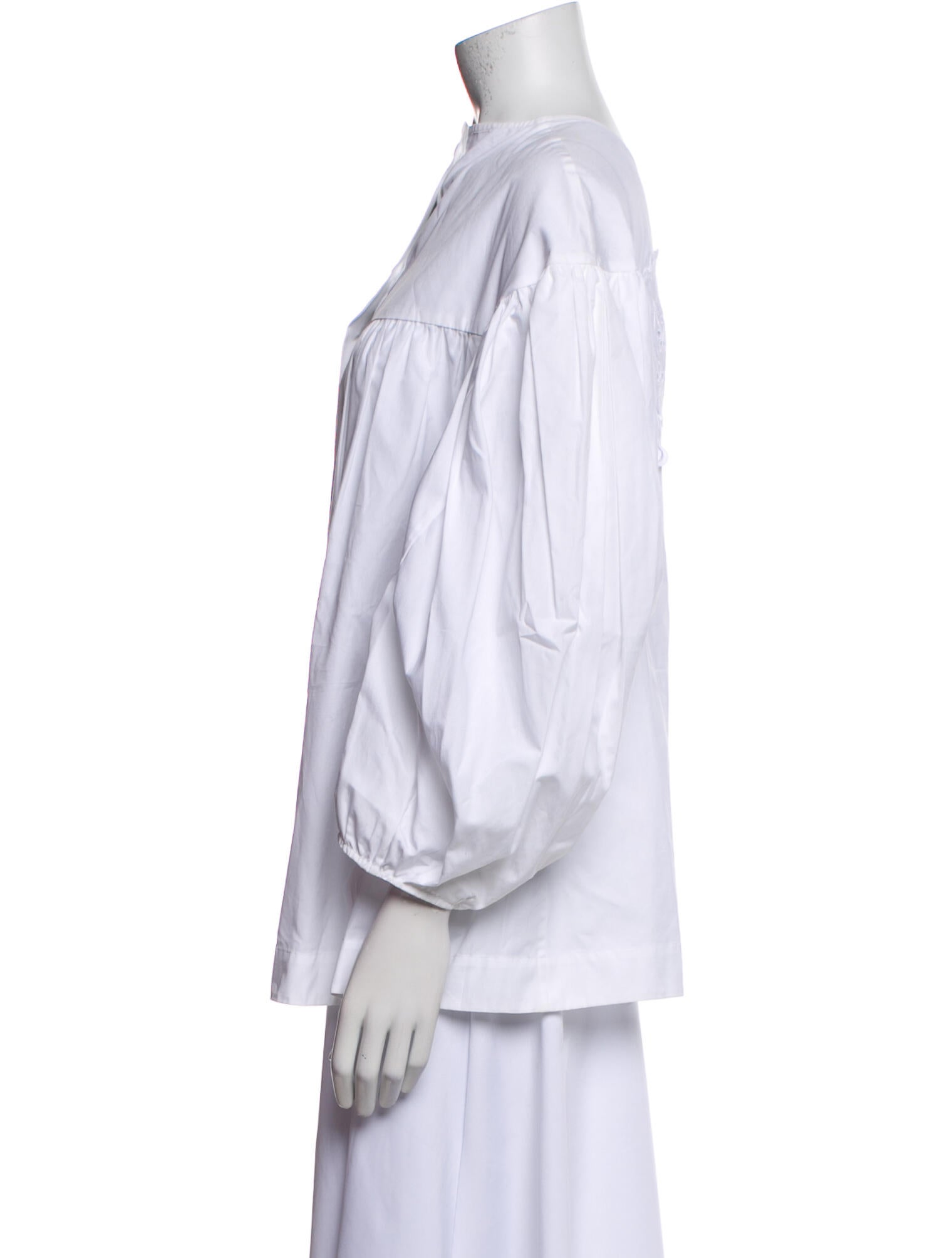 Simone Rocha Crew Neck Three-Quarter Sleeve Button-Up Top w/ Tags