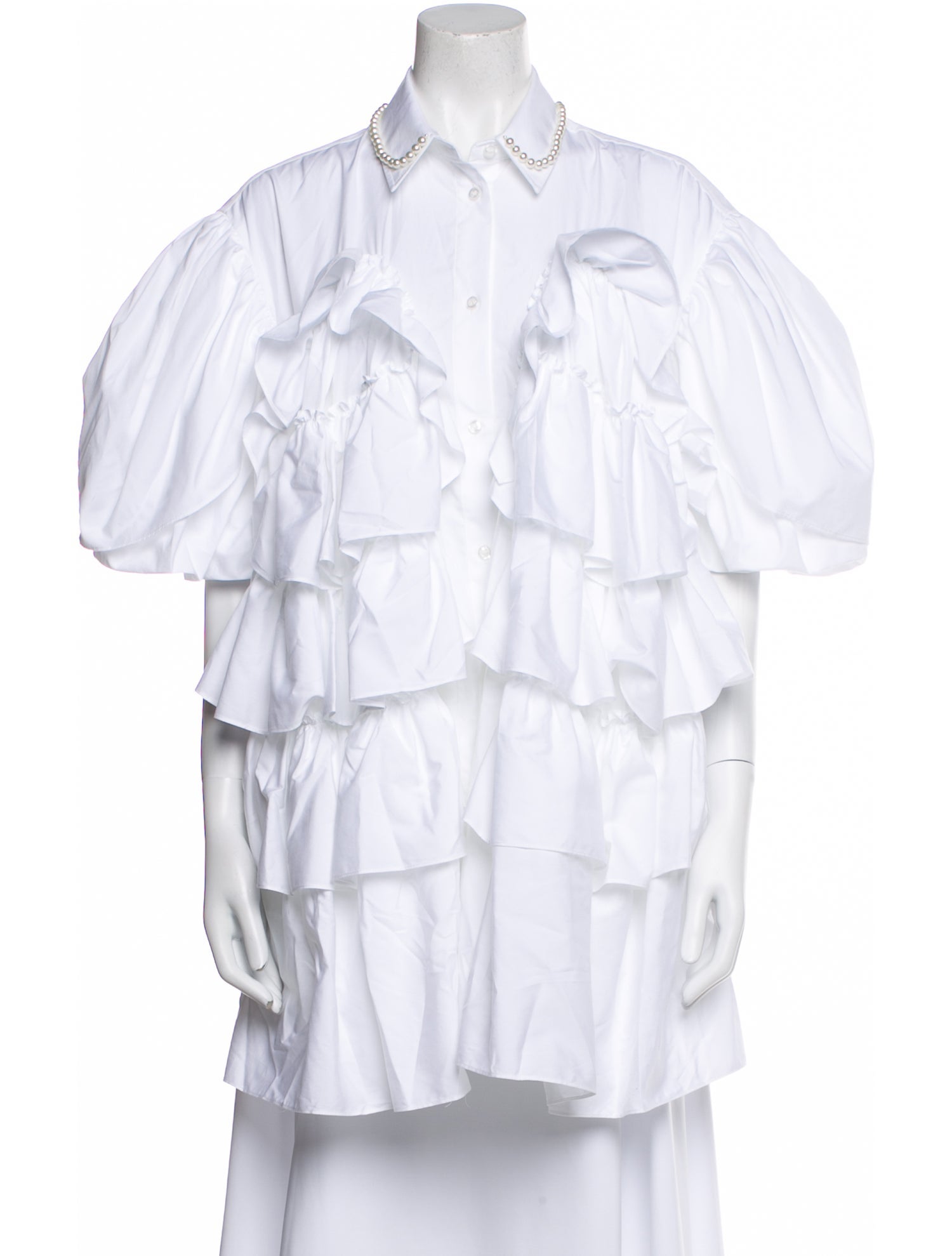 Simone Rocha Three-Quarter Sleeve Button-Up Top w/ Tags