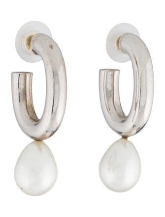 Simone Rocha Faux Pearl Hoop Earrings