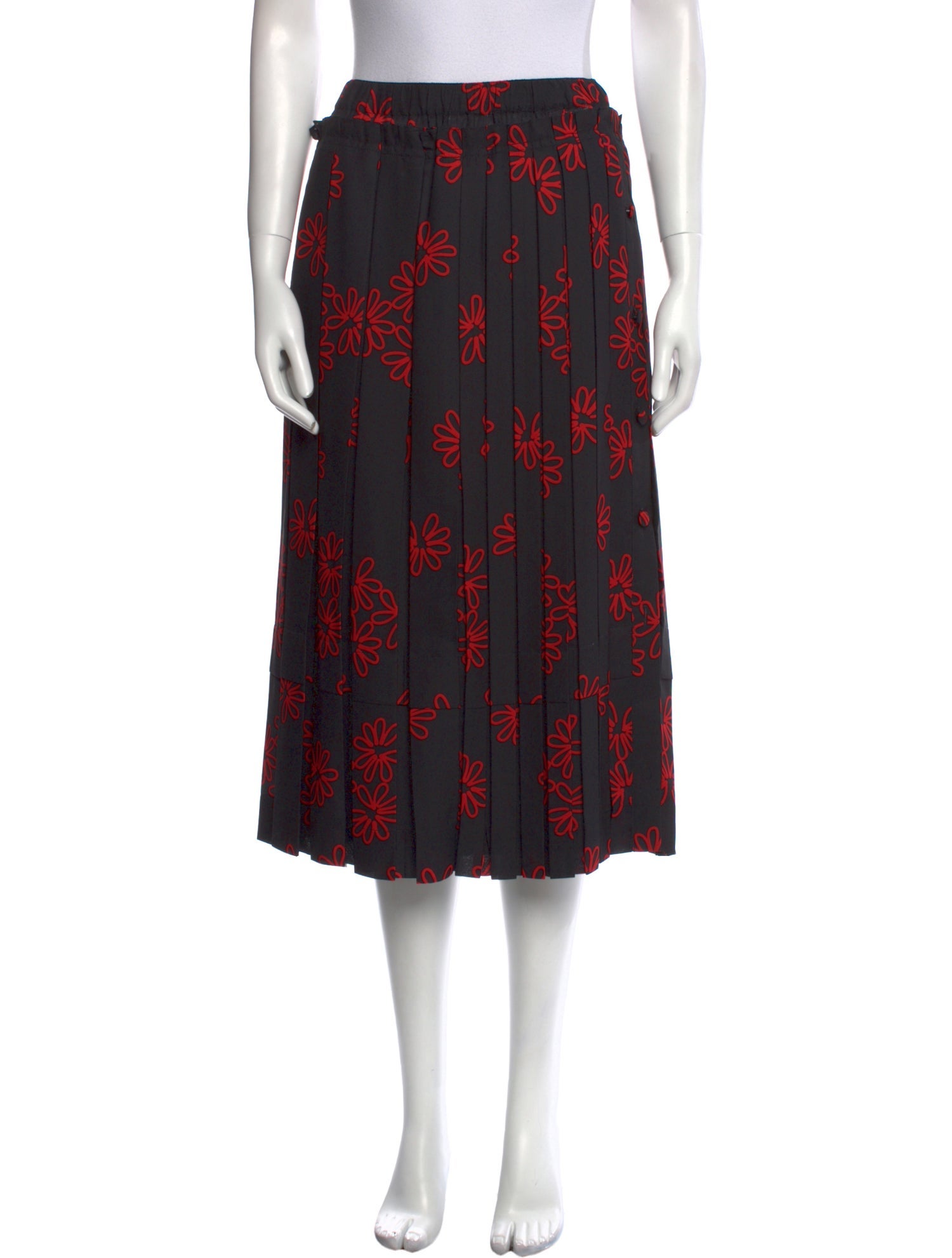 Simone Rocha Floral Print Midi Length Skirt