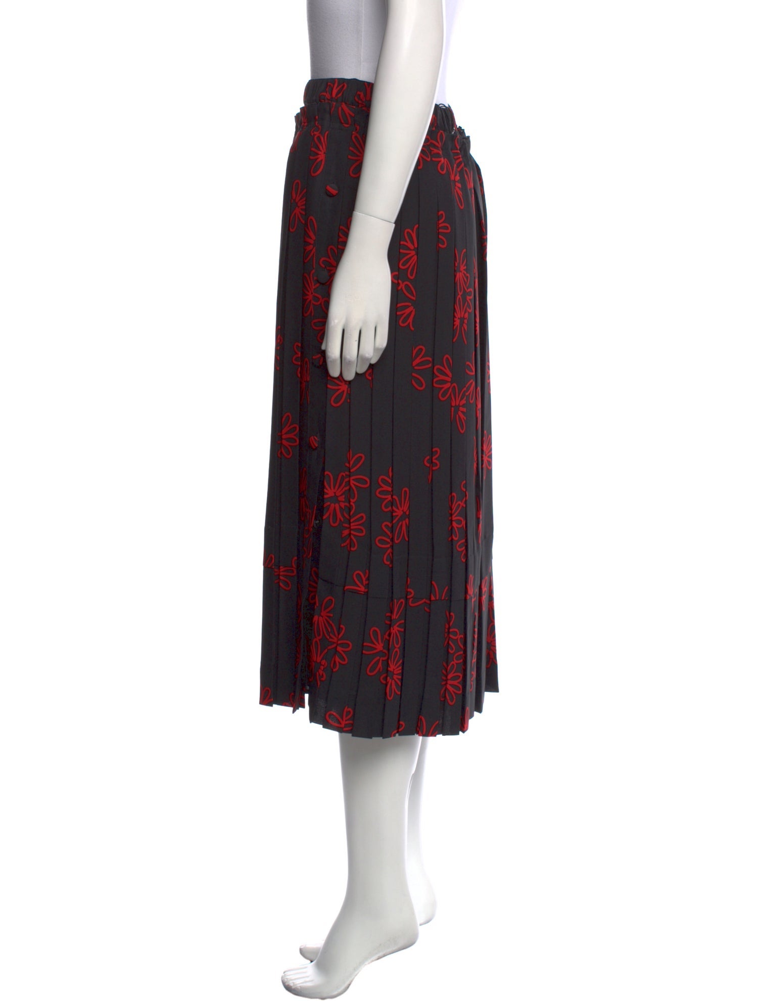 Simone Rocha Floral Print Midi Length Skirt