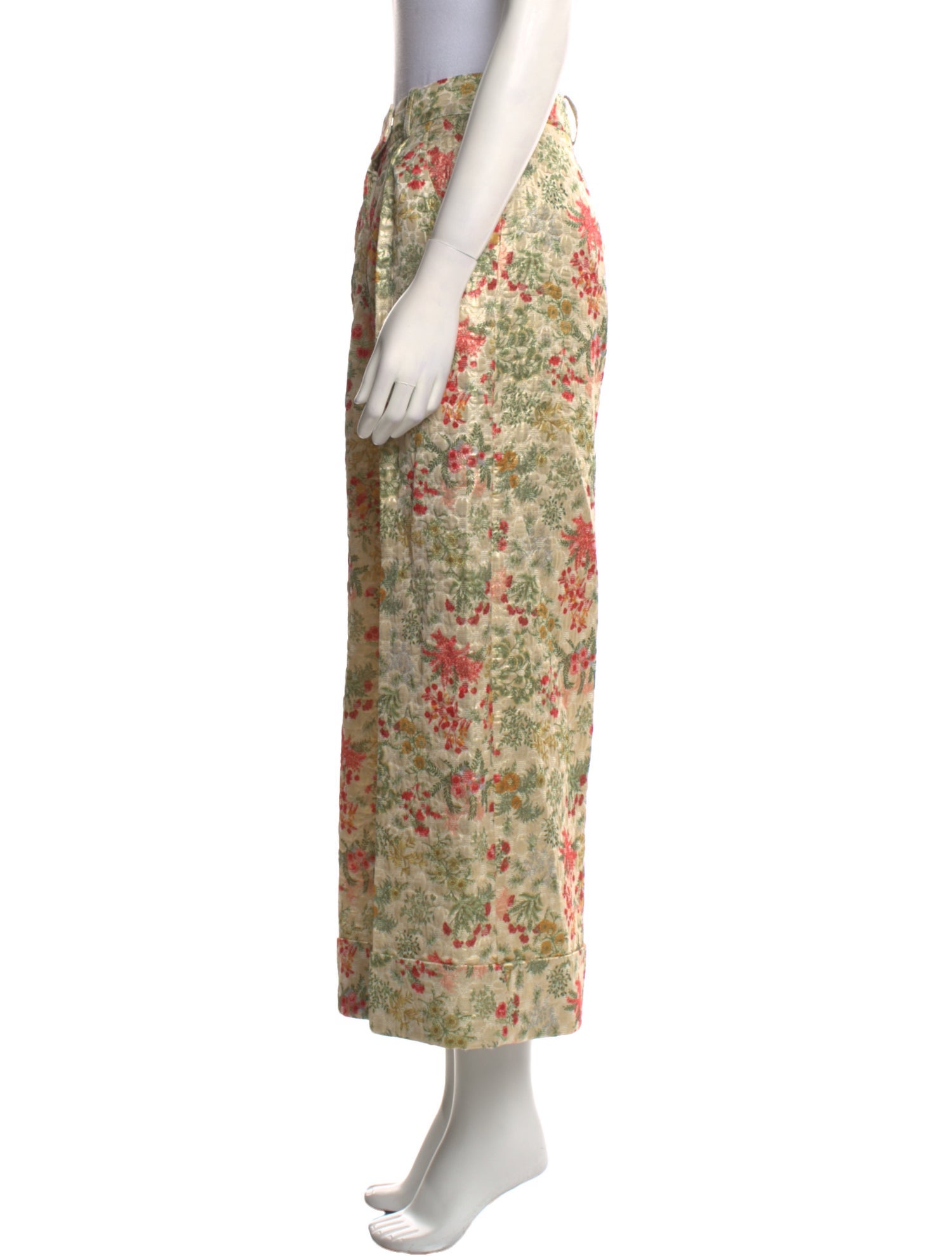 Simone Rocha Floral Print Wide Leg Pants