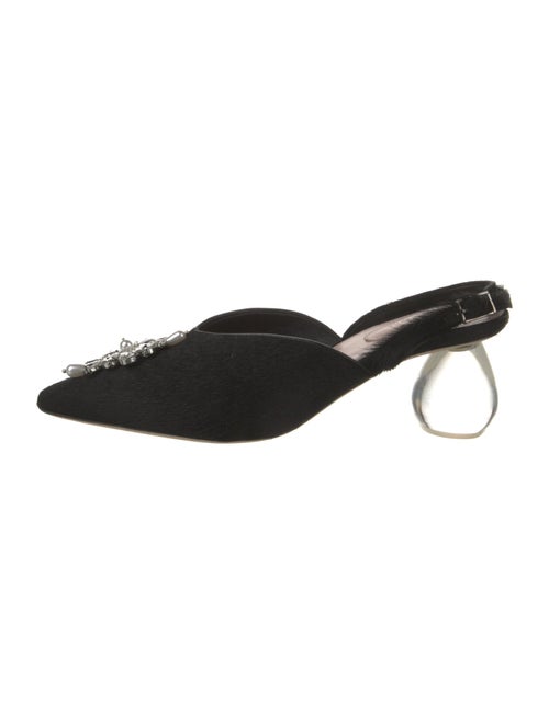 Simone Rocha Suede Crystal Embellishments Slingback Flats