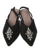 Simone Rocha Suede Crystal Embellishments Slingback Flats