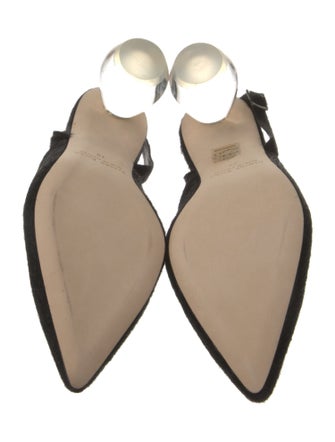 Simone Rocha Suede Crystal Embellishments Slingback Flats