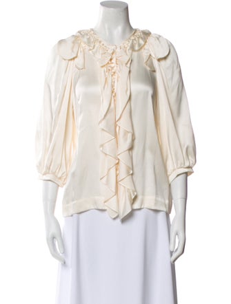 Simone Rocha Silk V-Neck Blouse