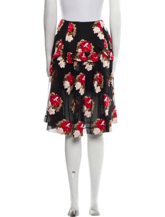 Simone Rocha Floral Print Knee-Length Skirt