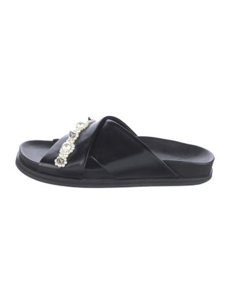 Simone Rocha Faux Pearl Accents Leather Slides