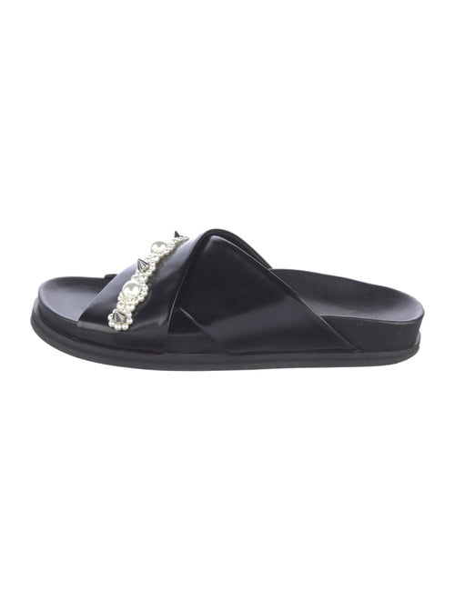 Simone Rocha Faux Pearl Accents Leather Slides
