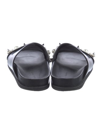 Simone Rocha Faux Pearl Accents Leather Slides