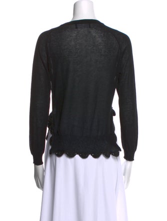 Simone Rocha Crew Neck Long Sleeve Crop Top