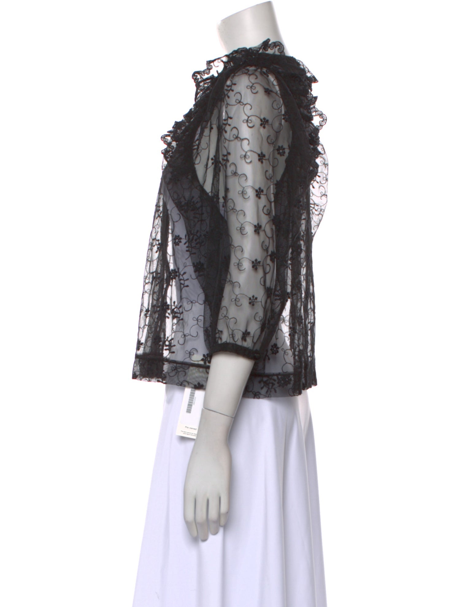 Simone Rocha Floral Print Crew Neck Blouse