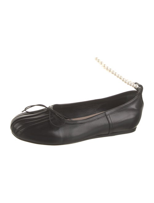 Simone Rocha Faux Pearl Accents Leather Flats