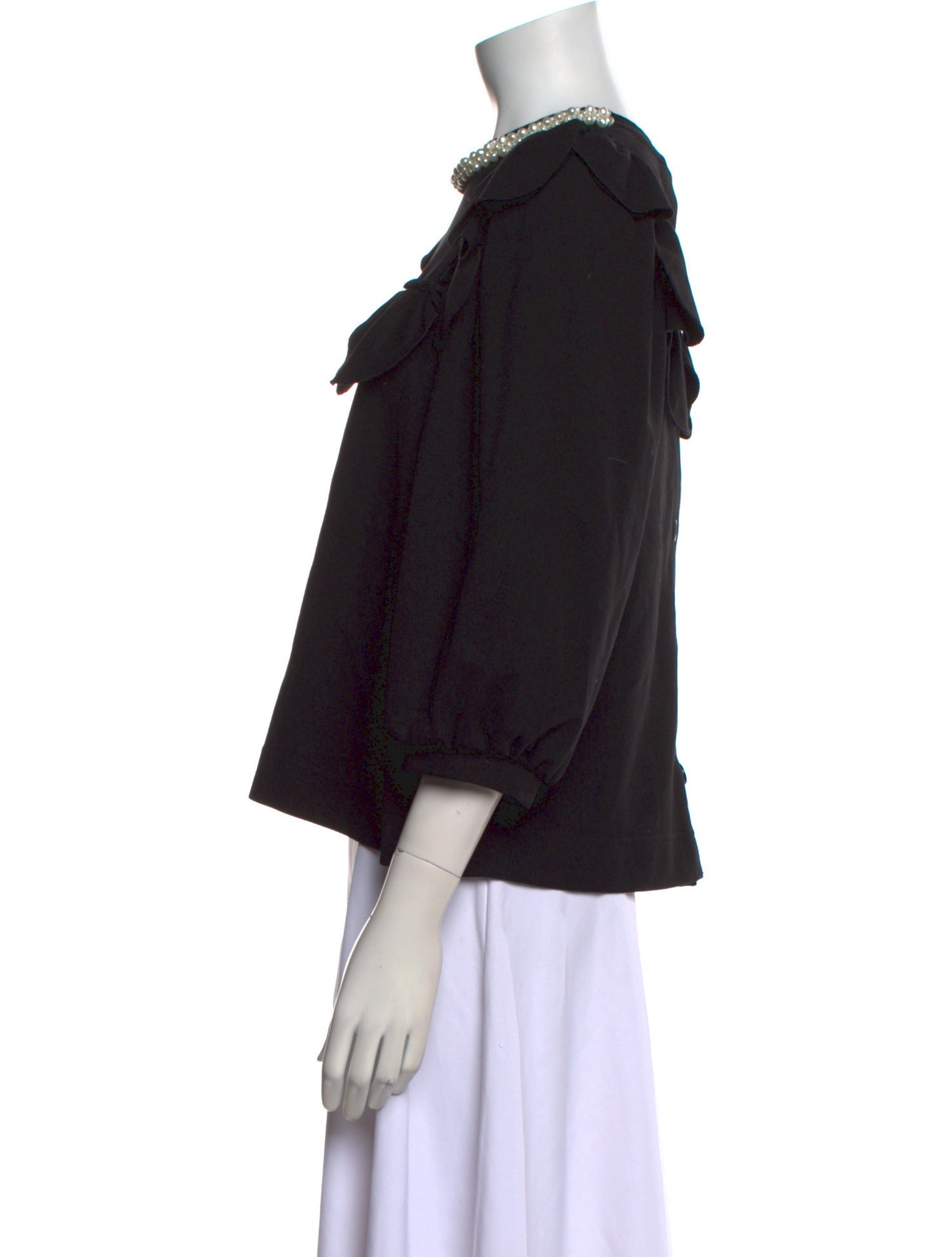 Simone Rocha Bateau Neckline Three-Quarter Sleeve Blouse