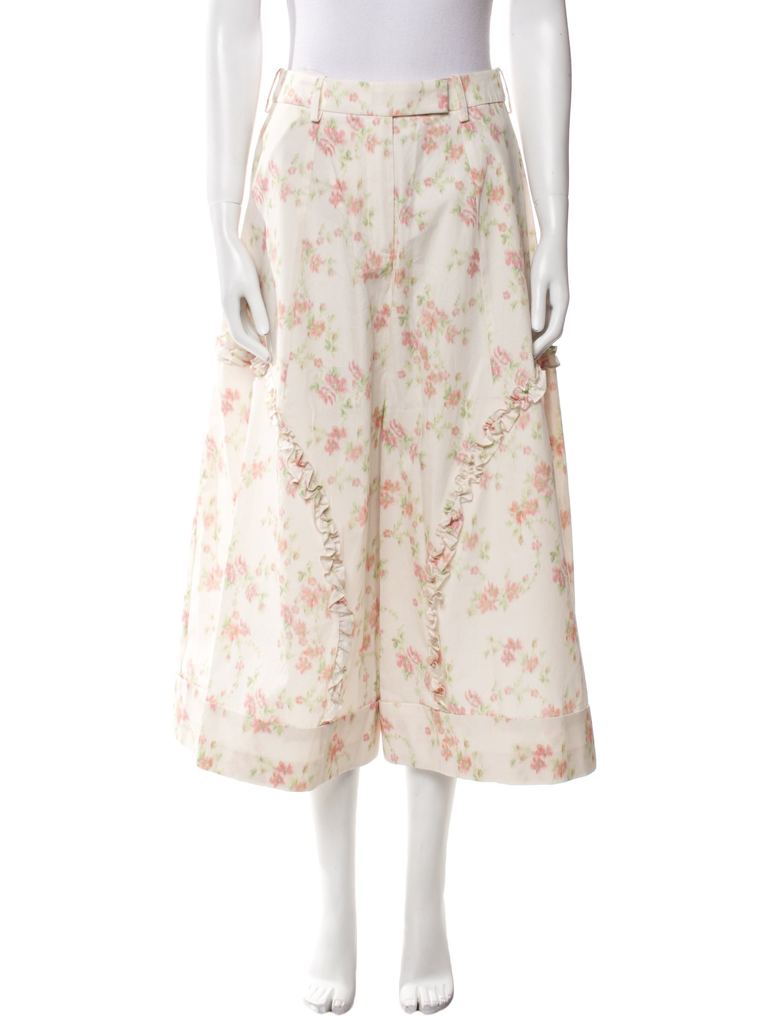 Simone Rocha Floral Print Wide Leg Pants