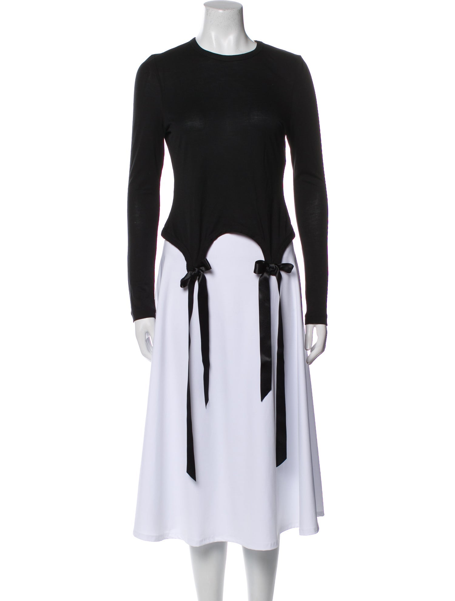 Simone Rocha Crew Neck Long Sleeve Crop Top