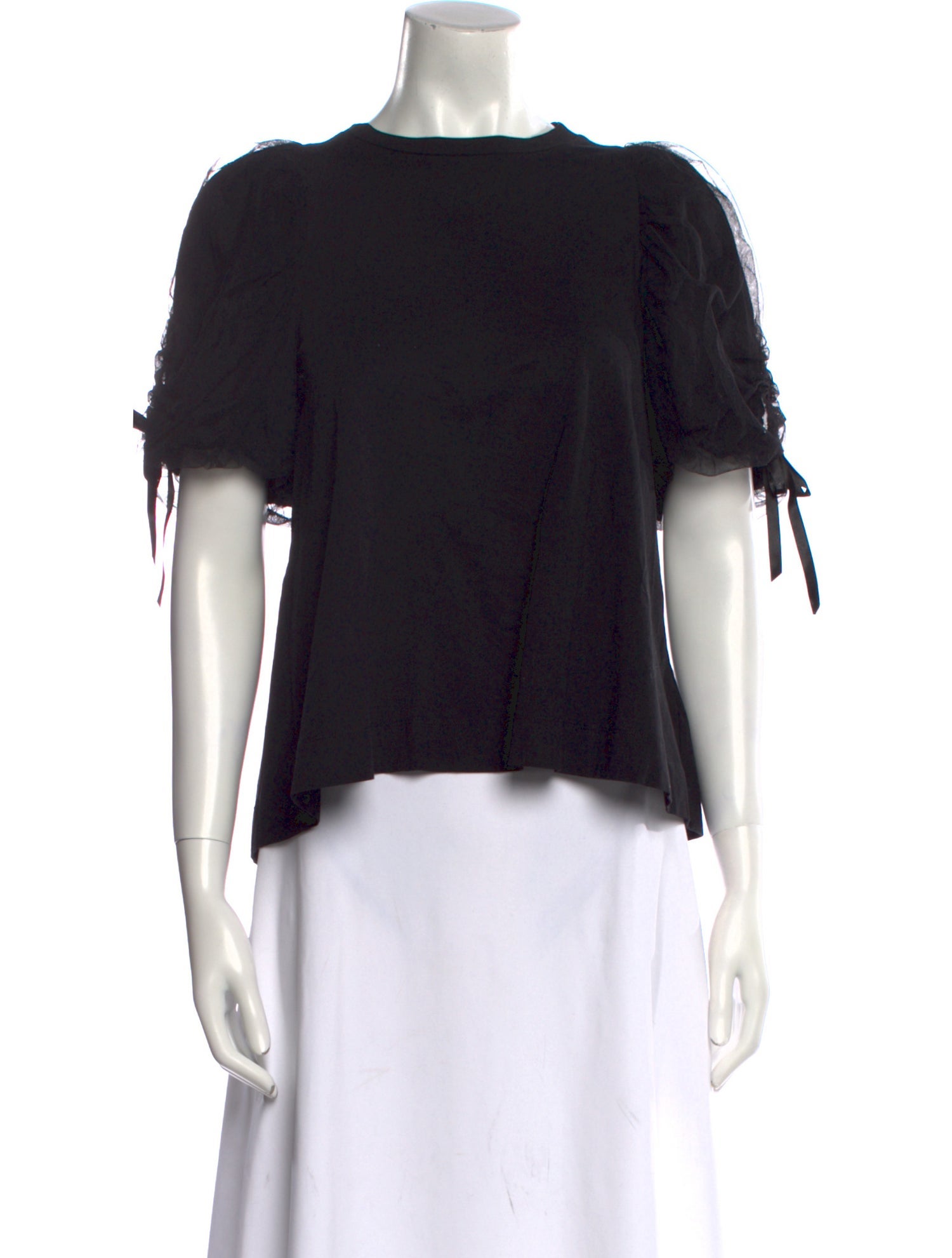 Simone Rocha Bateau Neckline Short Sleeve Top